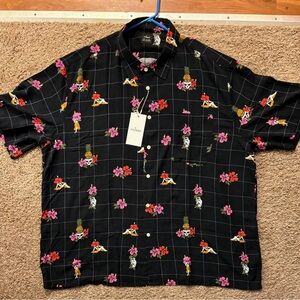 Luigrad brand Men’s size XXXL button down hawaiian theme skulls,woman/flowers